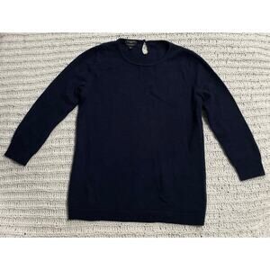 Talbots 100% Cashmere Sweater Women's Size Small Petite SP Blue Crew Neck